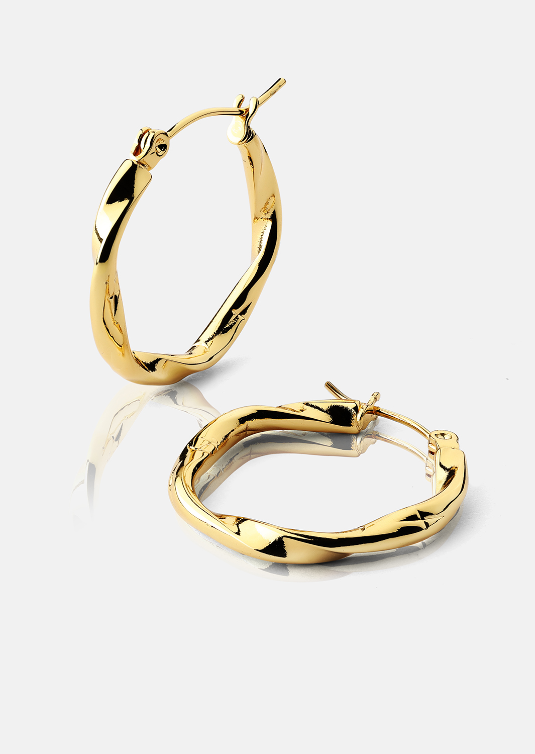 Twist Glow Hoops - 18k Guldpläterade Örhängen