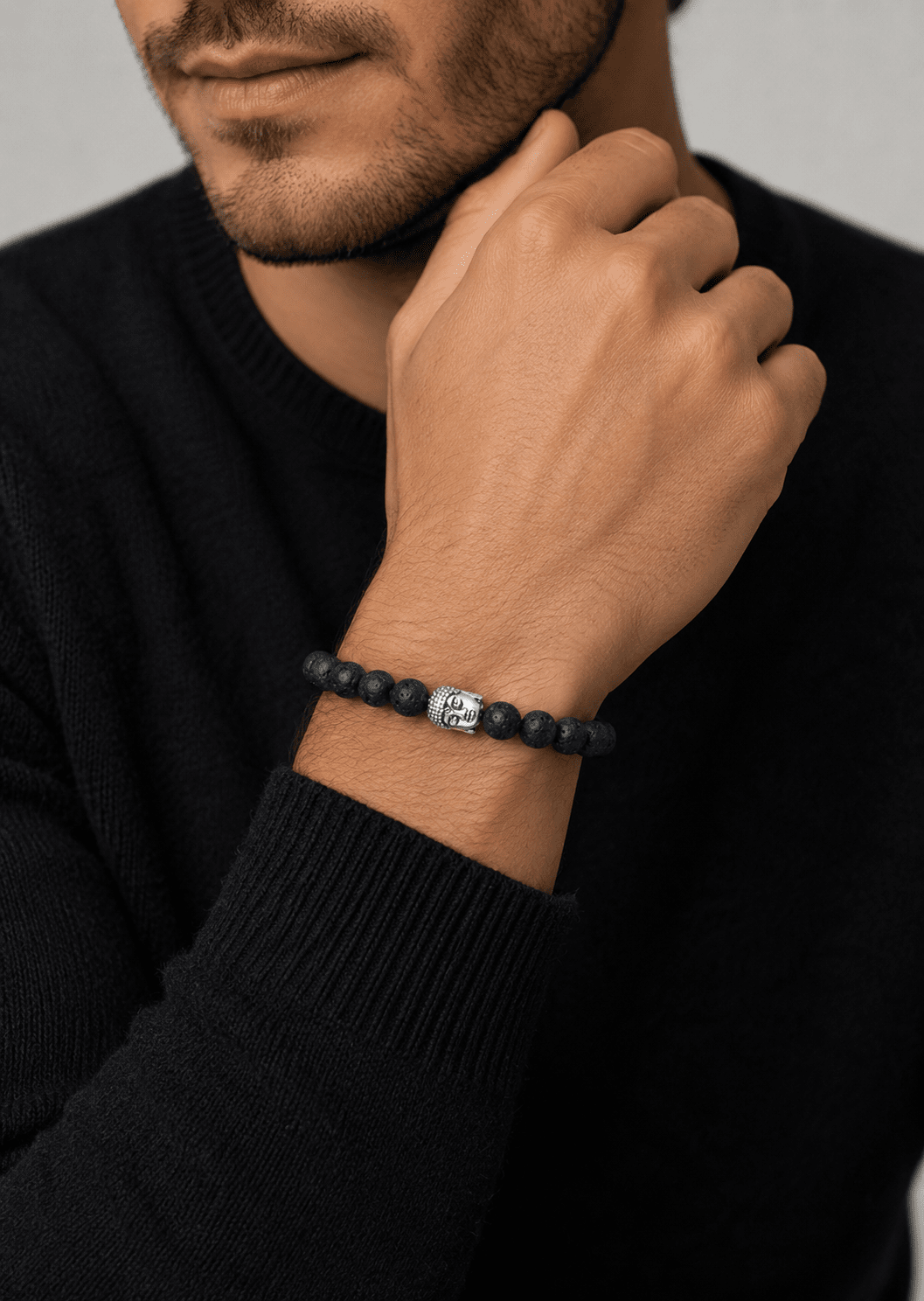 Pärlarmband Obsidian Aura