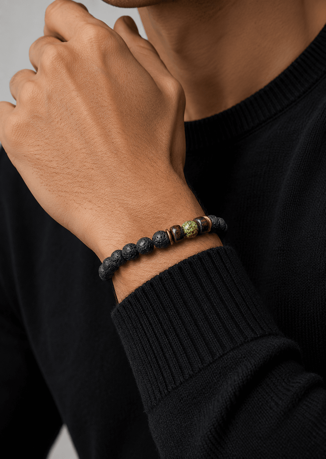 Pärlarmband Obsidian Whirl