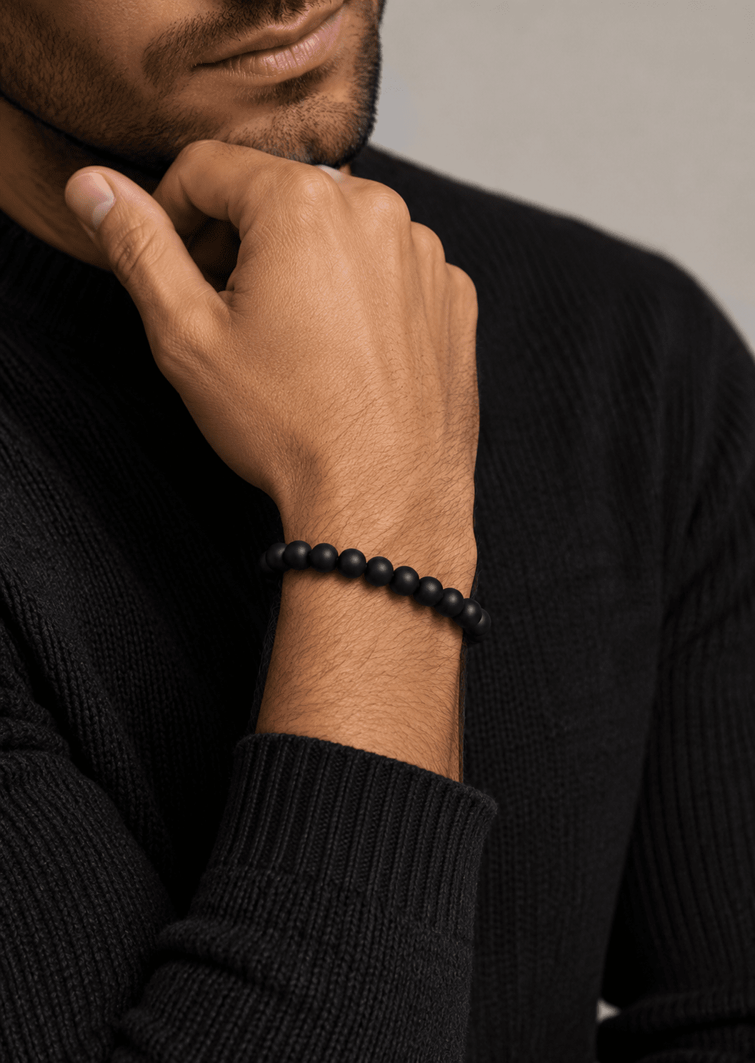 Pärlarmband Obsidian Whisper