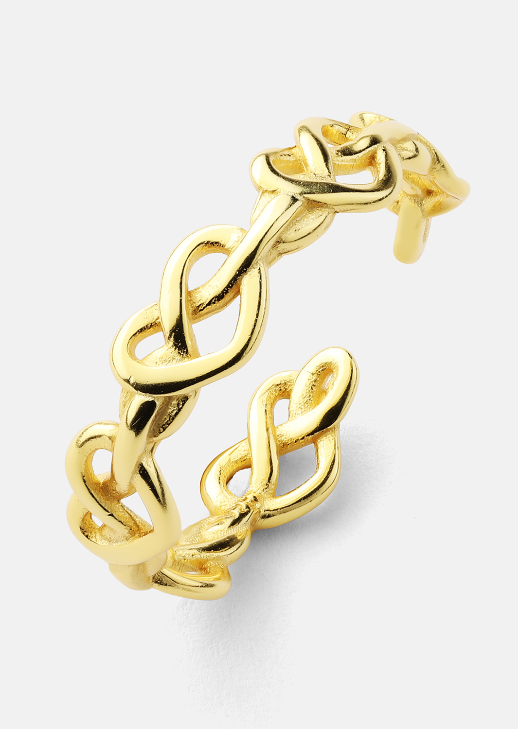 Ring Heart Link - 18k Guldpläterad