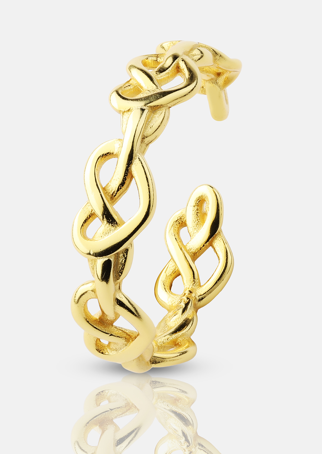 Ring Heart Link - 18k Guldpläterad
