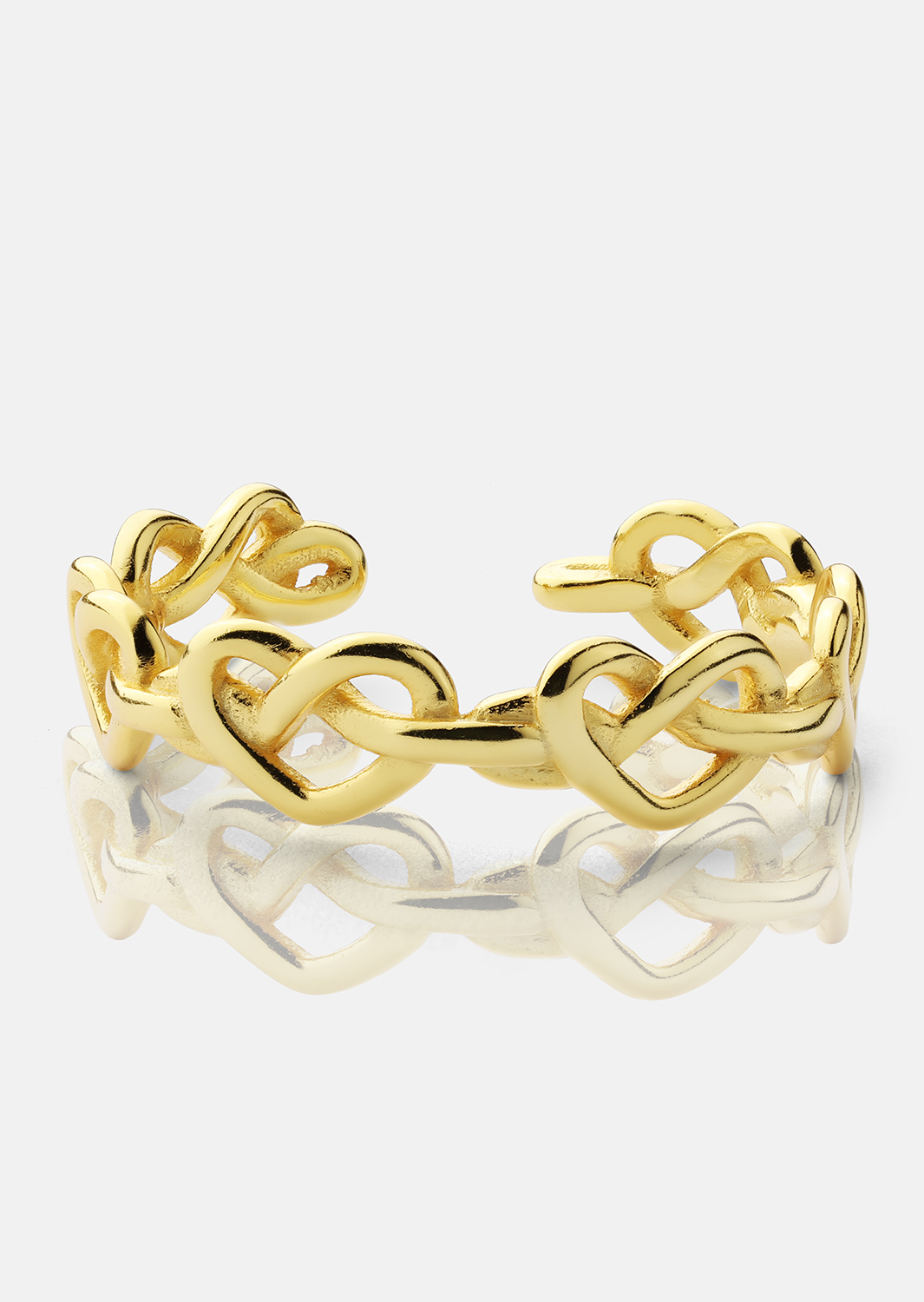 Ring Heart Link - 18k Guldpläterad