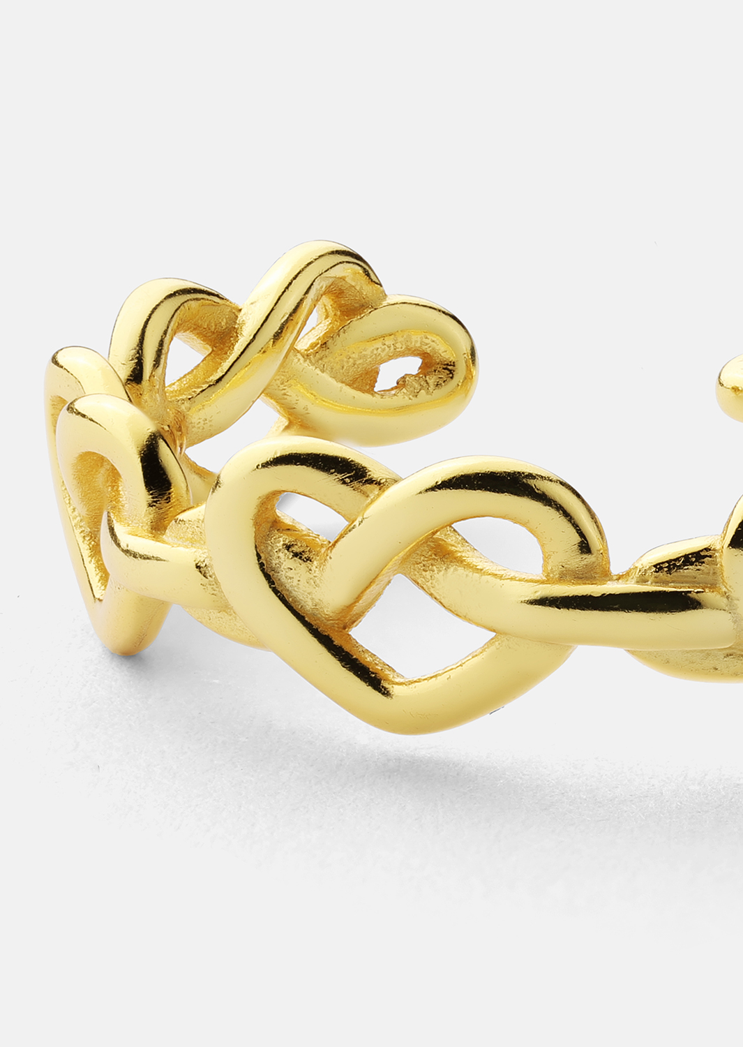 Ring Heart Link - 18k Guldpläterad