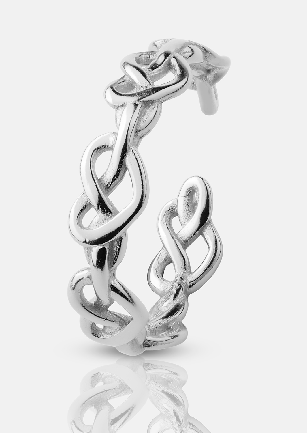 Ring Heart Link - Silver Plated