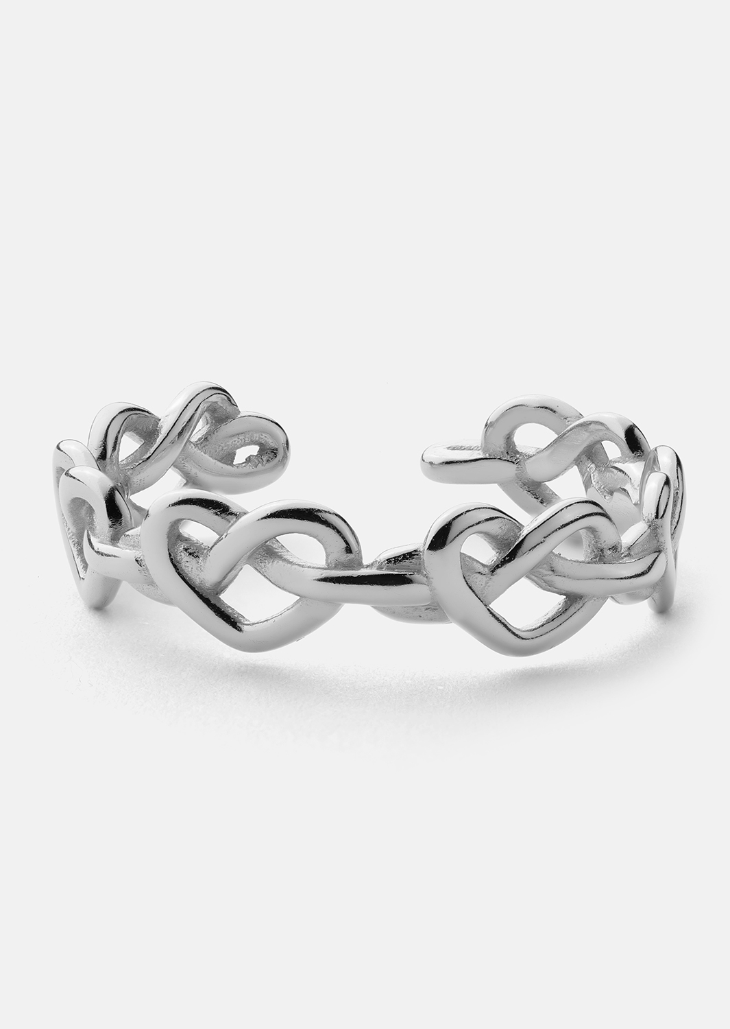 Ring Heart Link - Silver Plated