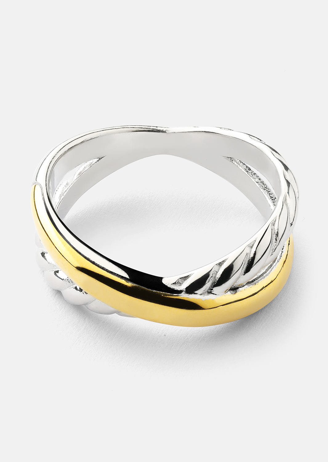 Ring Golden Silver Twist - 18k Guldpläterad