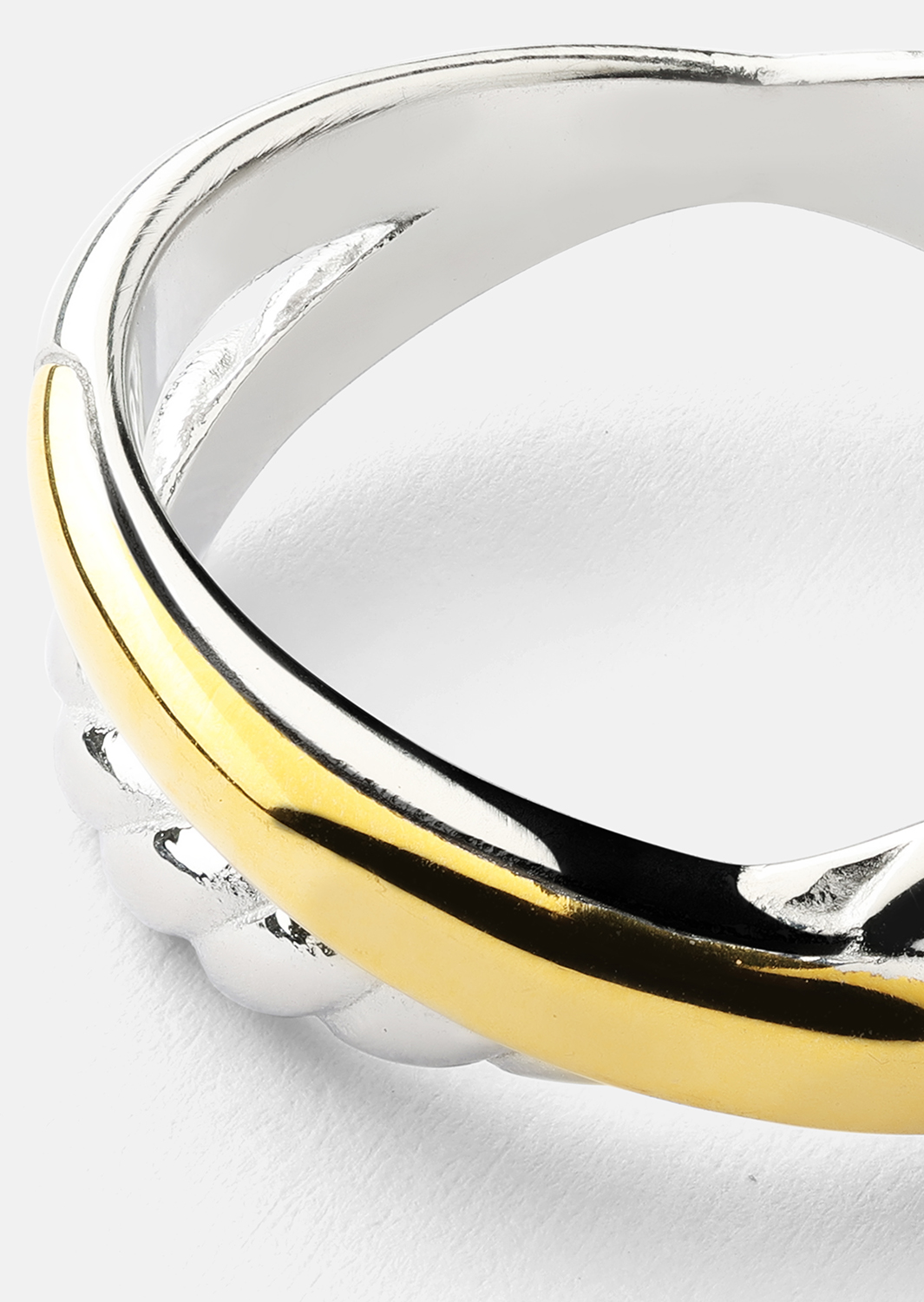 Ring Golden Silver Twist - 18k Guldpläterad