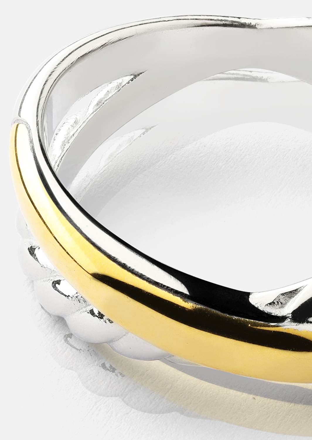 Ring Golden Silver Twist - 18k Guldpläterad