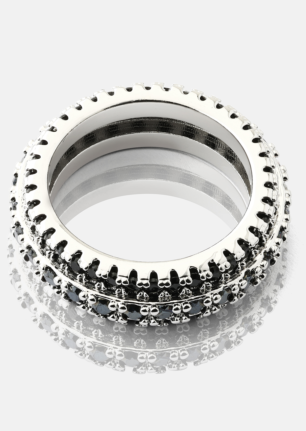 Ring Dark Crystal Shimmer- Silverpläterad