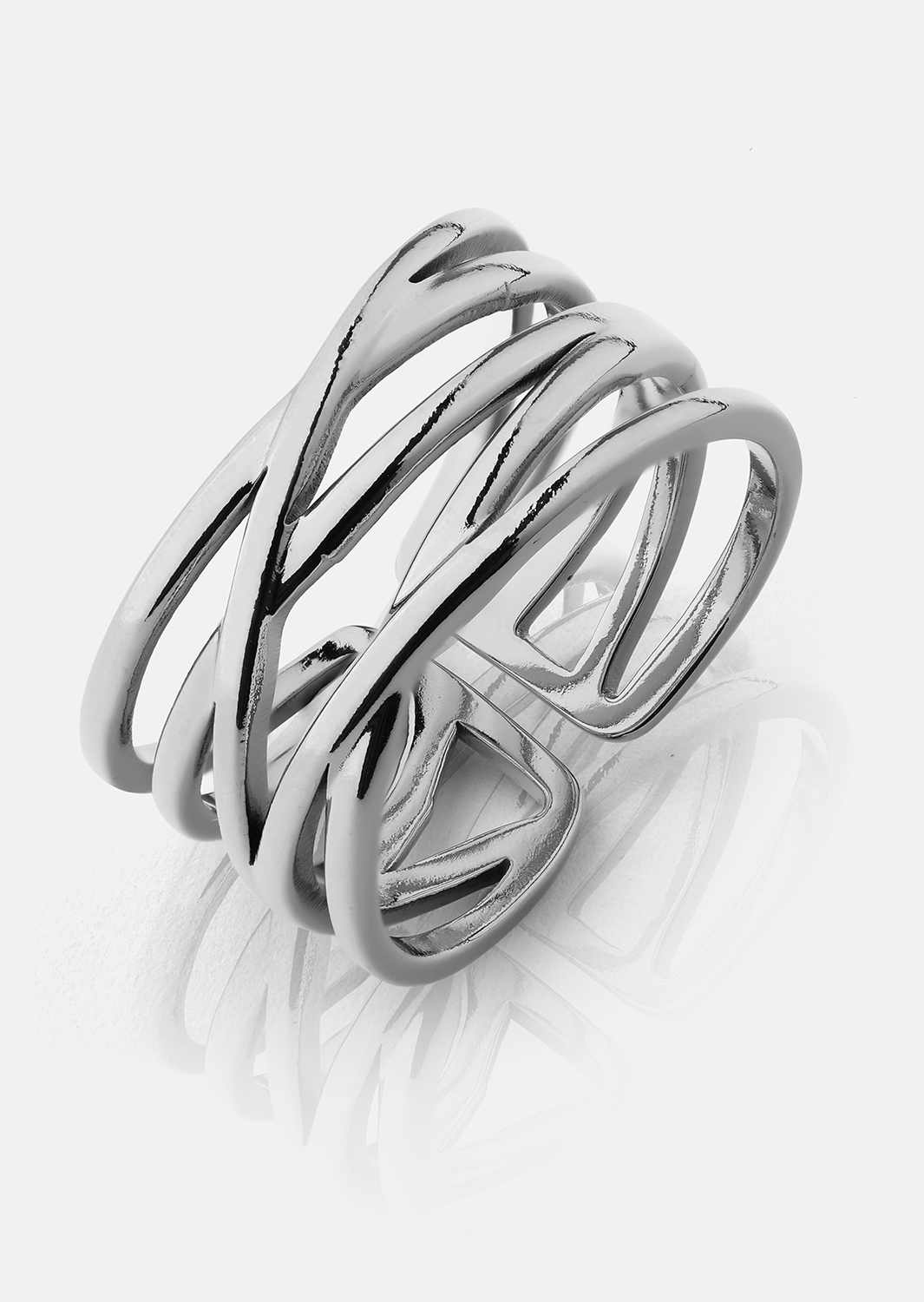 Ring Silver Maze - Silverpläterad