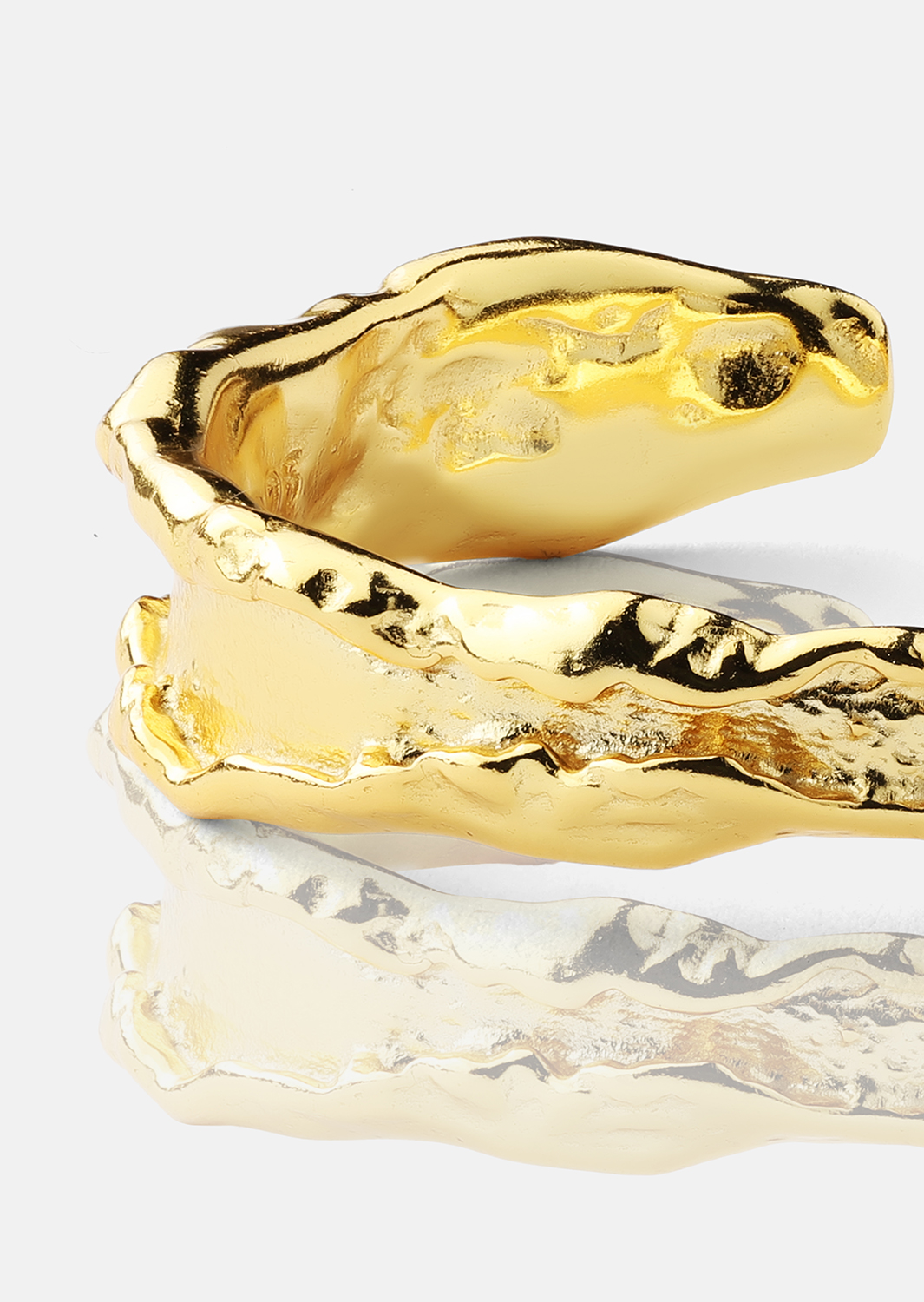 Ring Raw Texture - 18k Guldpläterad