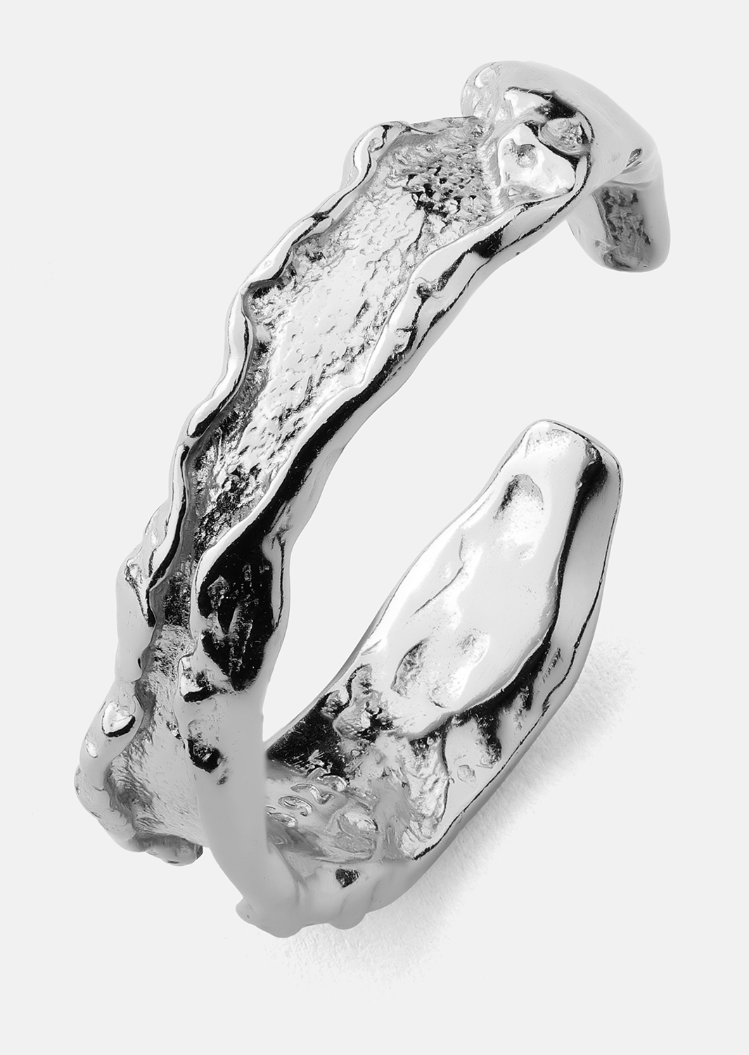 Ring Raw Texture - Silverpläterad