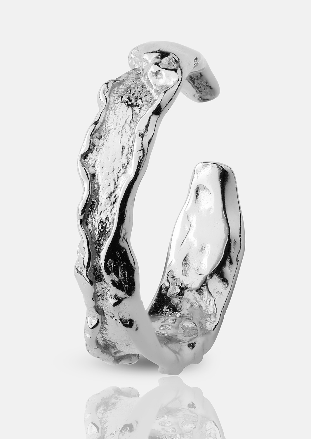 Ring Raw Texture - Silverpläterad