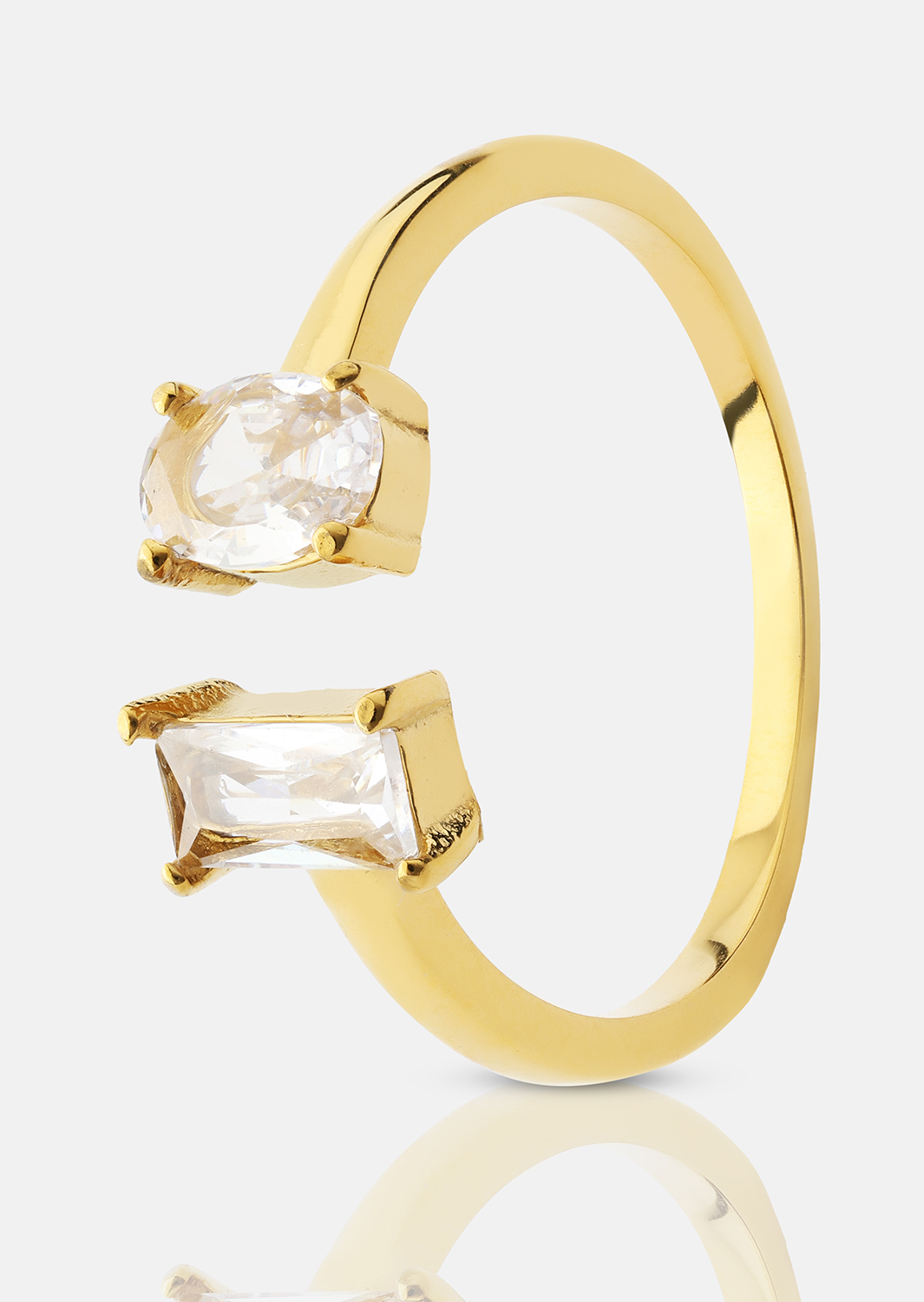 Ring Duo Cut - 18k Guldpläterad