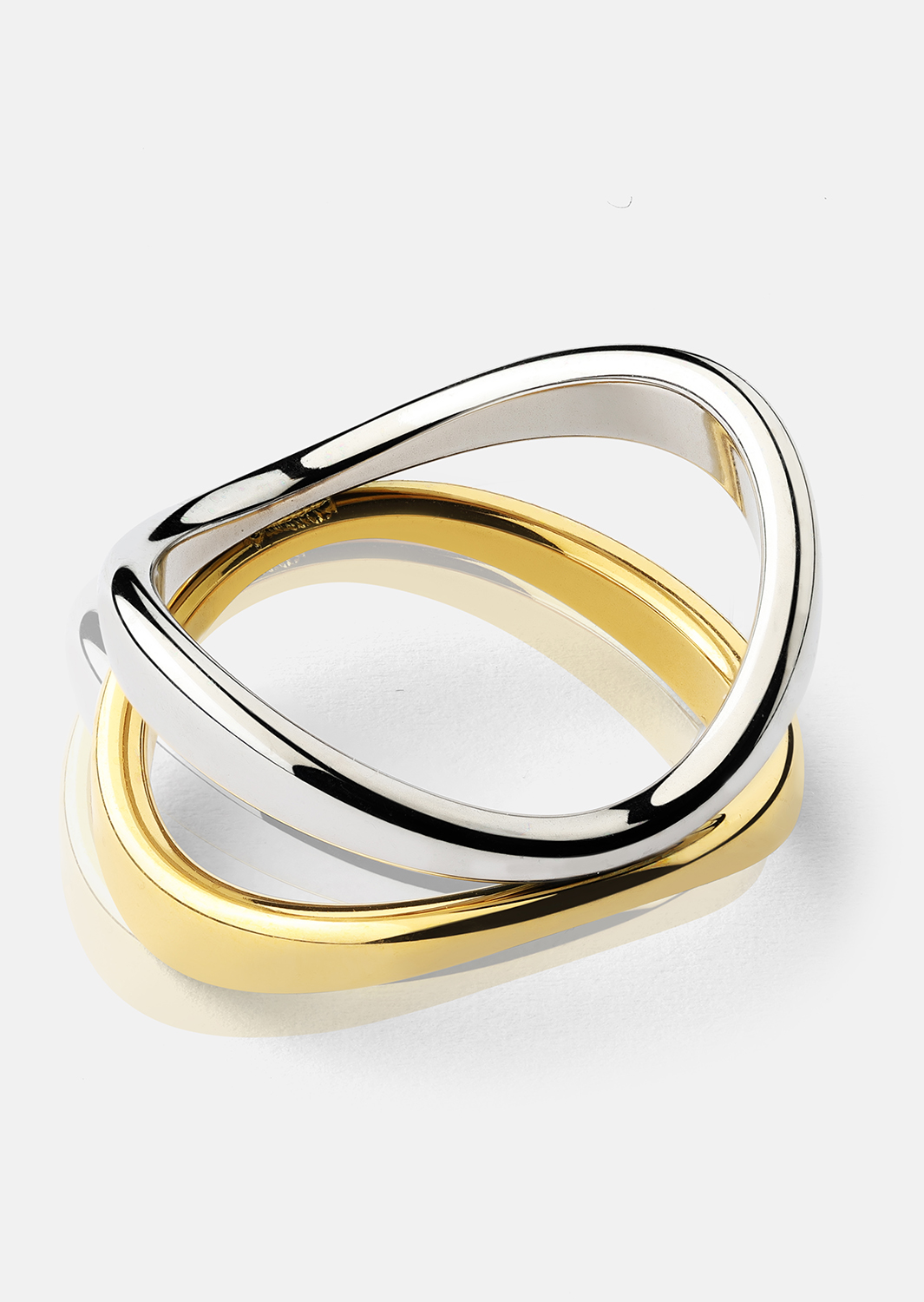 Ring Bicolor Wave - 18k Guldpläterad