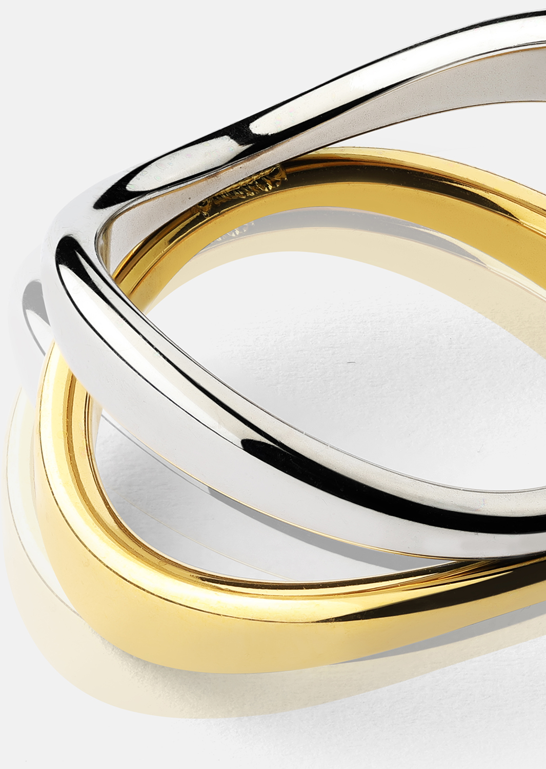 Ring Bicolor Wave - 18k Guldpläterad