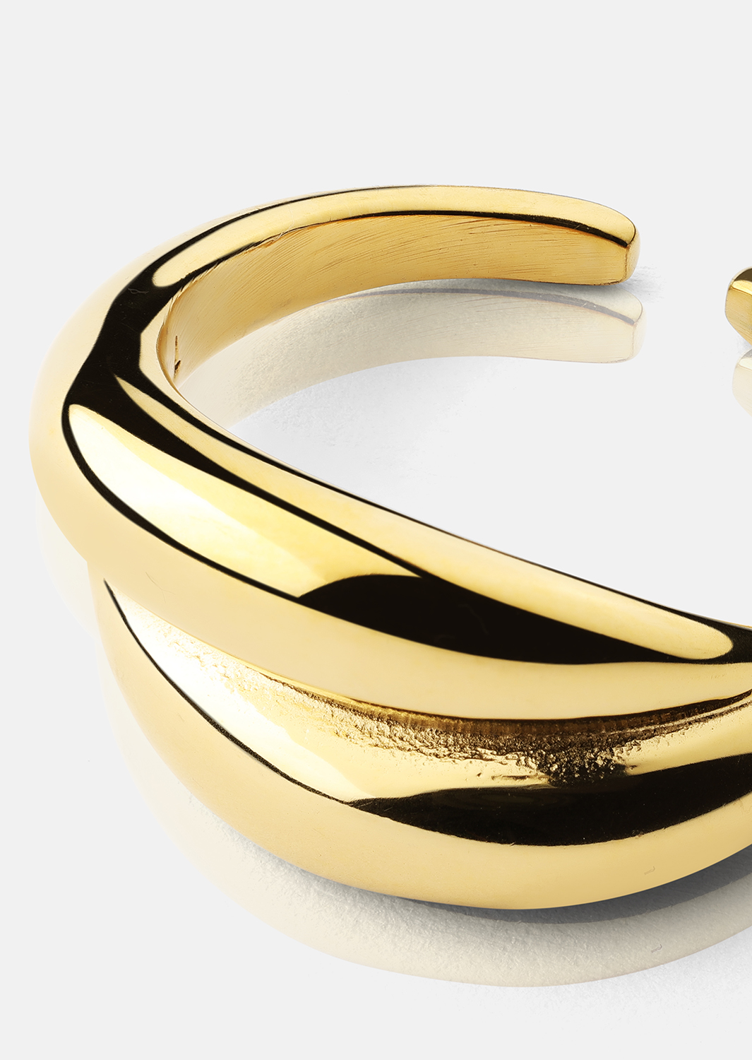 Ring Wave Bold - 18k Guldpläterad