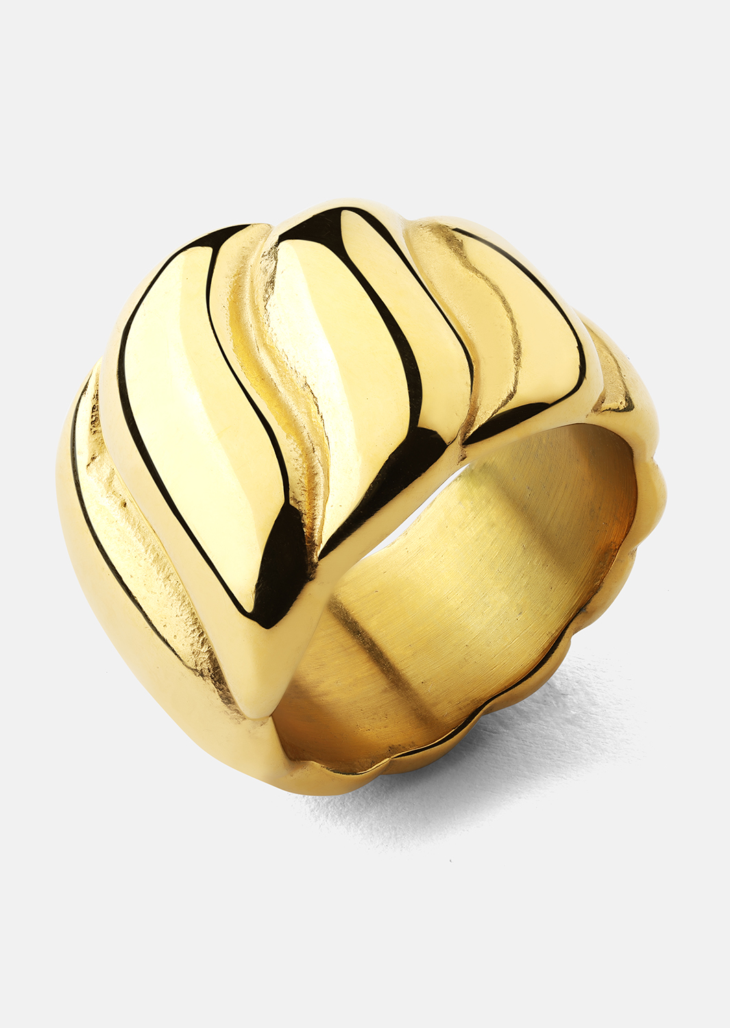 Ring Bold Wave - 18K Guldpläterad