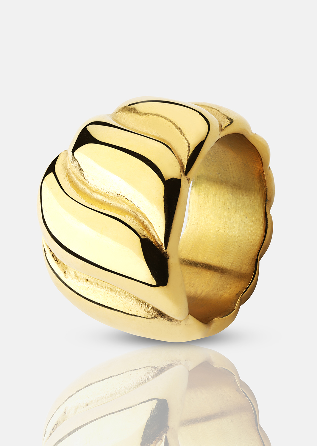 Ring Bold Wave - 18K Guldpläterad