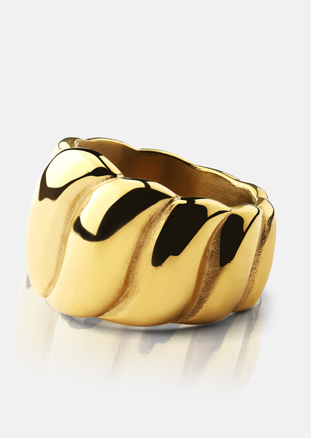 Ring Bold Wave - 18K Guldpläterad