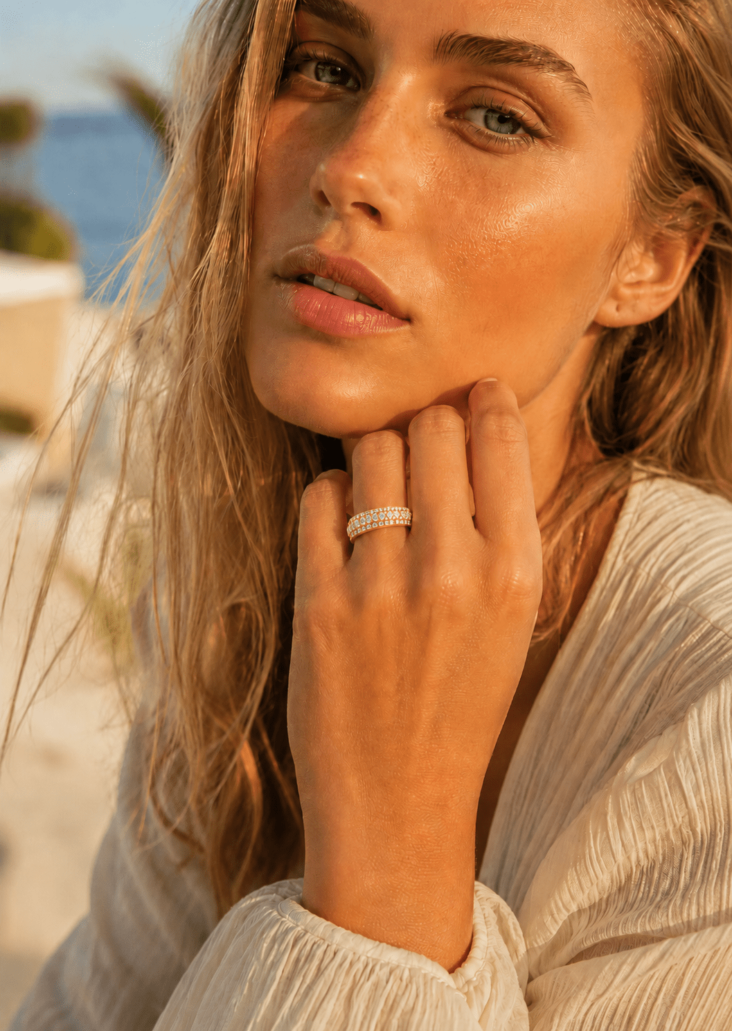Ring Stacked Crystal - 18k Guldpläterad